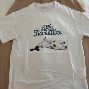 Japanese Dzzit White Dreamworks Collab Graphic Tee